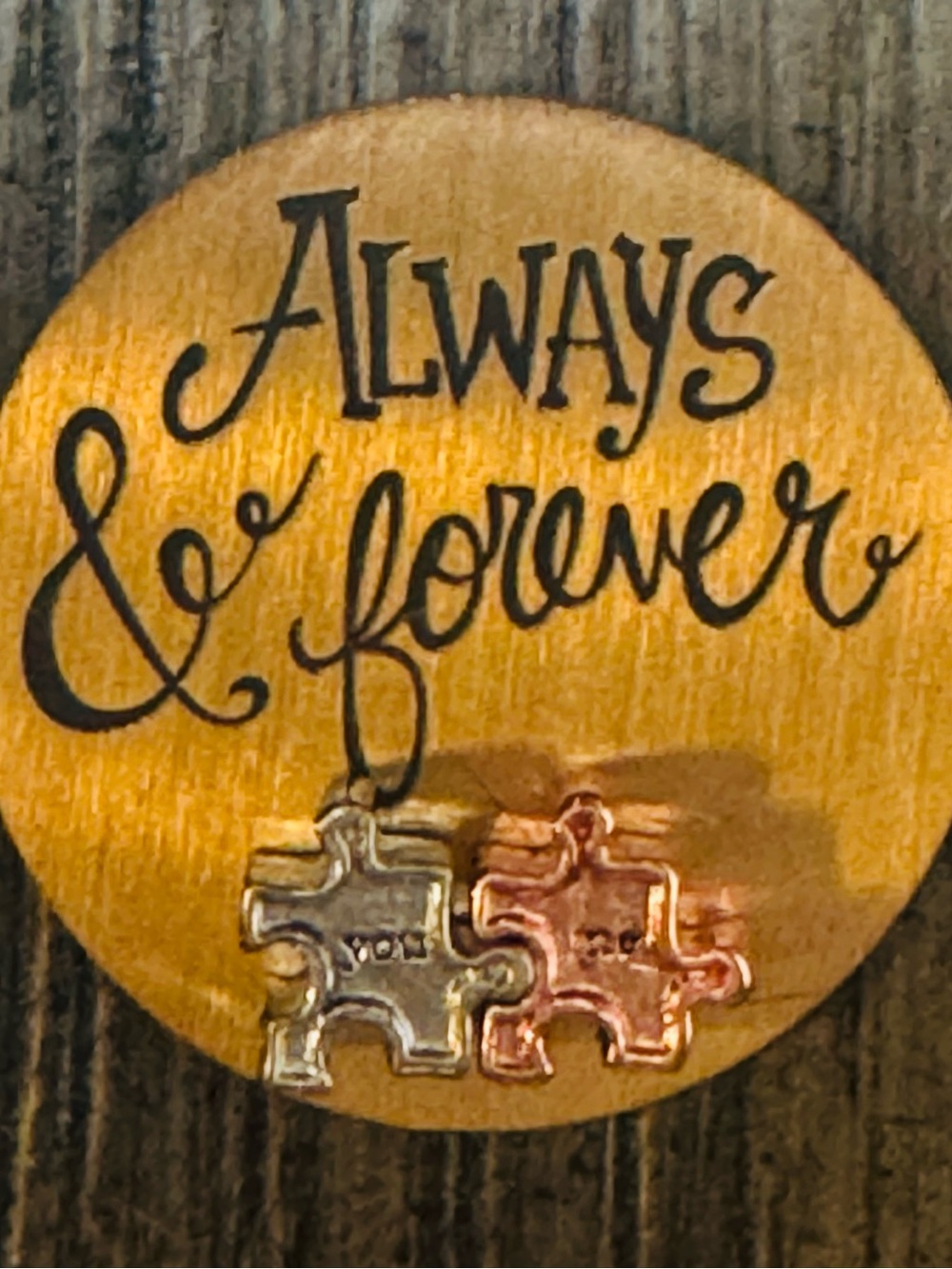 Origami Owl Always & Forever Rose Gold Plate and Charms